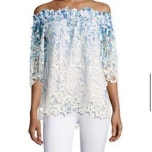 Elie Tahari Diana Lace Off The Shoulder Top